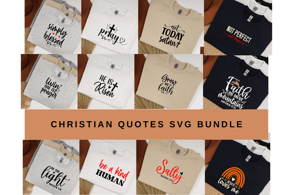 Christian Quotes SVG Bundle 20 Designs