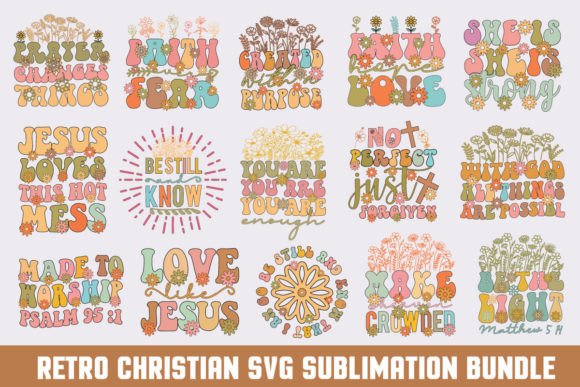 Retro Christian SVG Sublimation Bundle